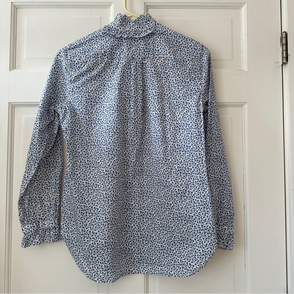 J Crew Liberty button down ruffle collar blouse blue and white floral size 4 - Picture 8 of 8